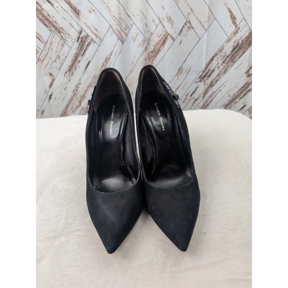 Steven Danny Black Suede Heels‎